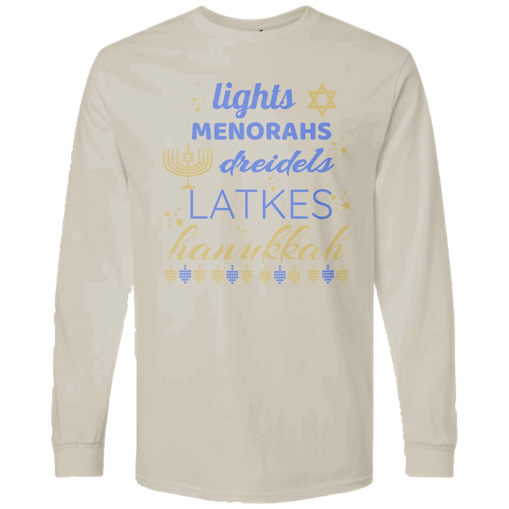 Lights, Menorahs, Dreidels, Latkes, Hanukkah